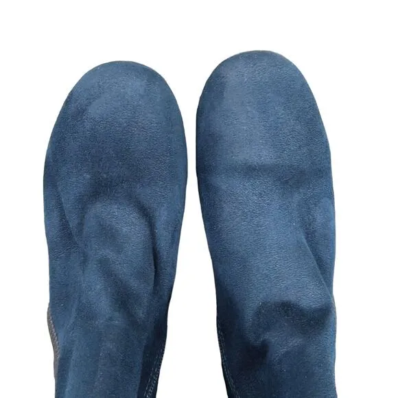 White Mountain Shoes Womens 6 Booties Fashion Blue Block Heel Career Classic Zip