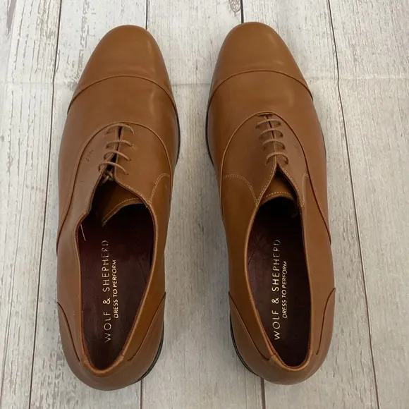 Wolf &amp; Shepherds Mens Brown &amp; Black Leather Lace Up Shoes Size 13