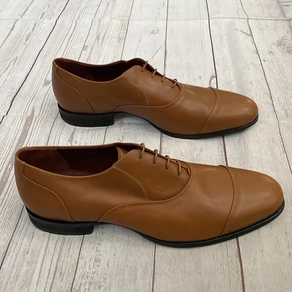 Wolf &amp; Shepherds Mens Brown &amp; Black Leather Lace Up Shoes Size 13