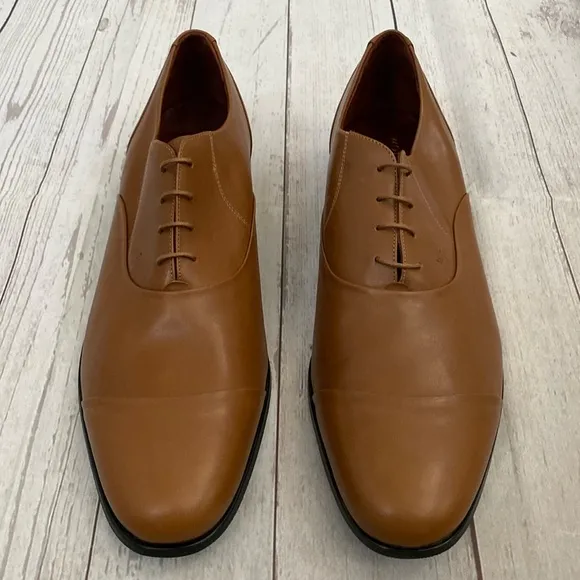 Wolf &amp; Shepherds Mens Brown &amp; Black Leather Lace Up Shoes Size 13