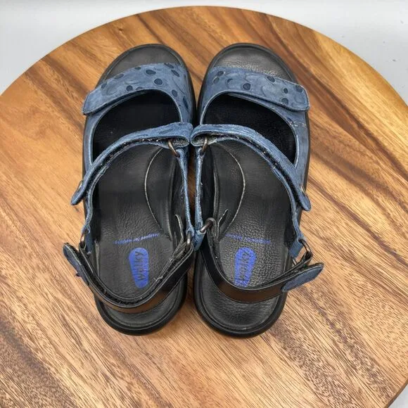 Wolky Rio Sandals Womens Size 9 Jewel Navy Strappy Slingback Open Toe