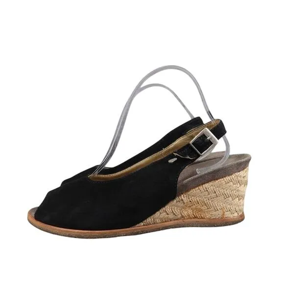 Wolky Shoes Womens 39 Sandals Wedge Slingback Fashion Comfort Leather Peep Toe