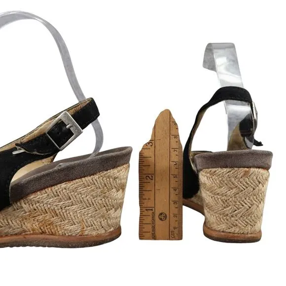 Wolky Shoes Womens 39 Sandals Wedge Slingback Fashion Comfort Leather Peep Toe
