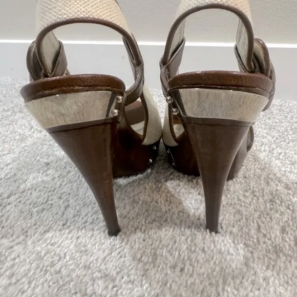 Women Dolce &amp; Gabbana heels Wooden Platform Open Toe Slingback