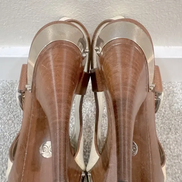 Women Dolce &amp; Gabbana heels Wooden Platform Open Toe Slingback