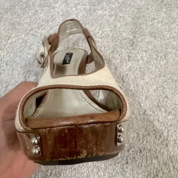Women Dolce &amp; Gabbana heels Wooden Platform Open Toe Slingback