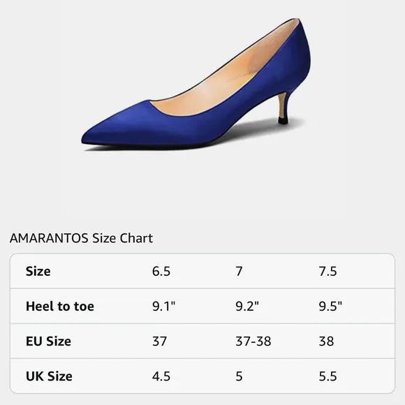 Women Fashion Pointed Toe Slip On Comfort Basic Kitten Heel Pumps Shoes Size: 7