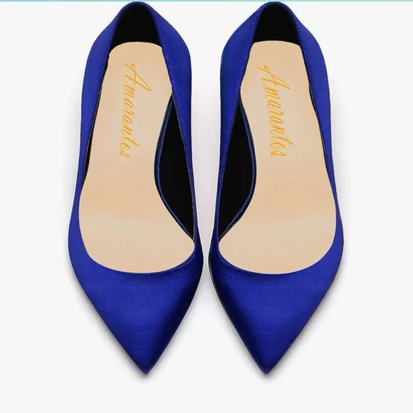 Women Fashion Pointed Toe Slip On Comfort Basic Kitten Heel Pumps Shoes Size: 7