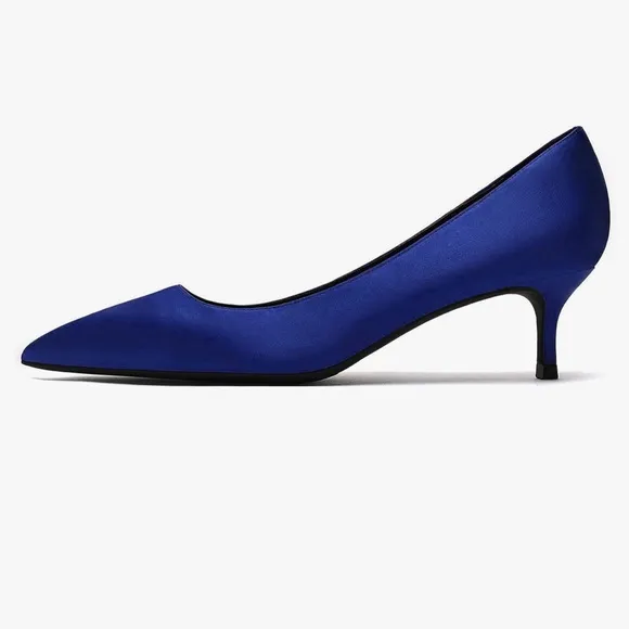 Women Fashion Pointed Toe Slip On Comfort Basic Kitten Heel Pumps Shoes Size: 7