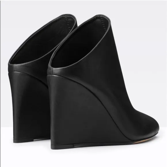 Women's Black Wedge Mules
