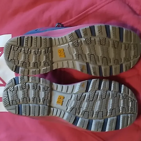 Women's CATERPILLAR blue and pink shoes with composite toe size 6