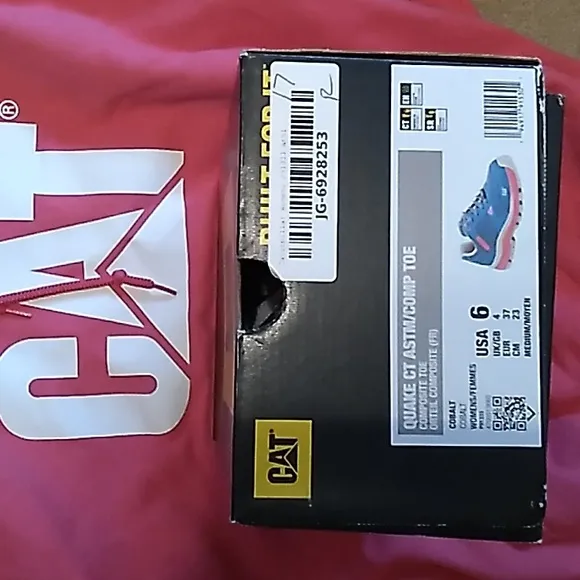 Women's CATERPILLAR blue and pink shoes with composite toe size 6
