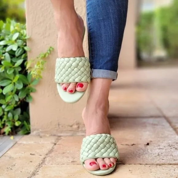 Women's‎ High Heel Mule Sandals Sage Color