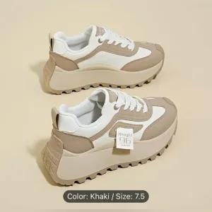 Women's Khaki and White Sneakers