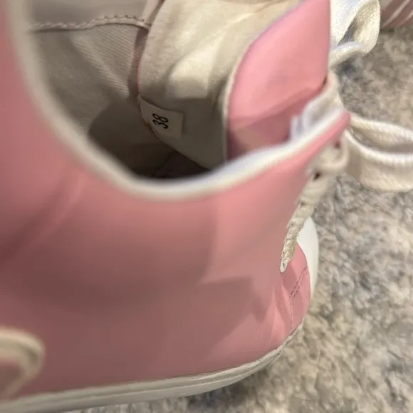 Women's Moschino Pink and White Sneakers