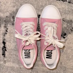 Women's Moschino Pink and White Sneakers
