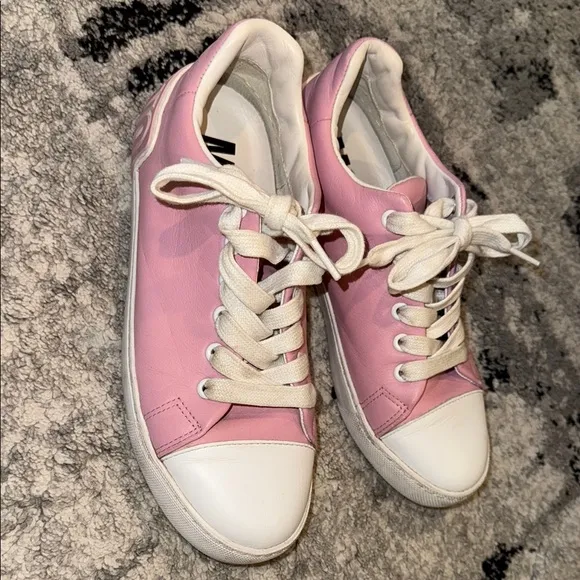 Women's Moschino Pink and White Sneakers
