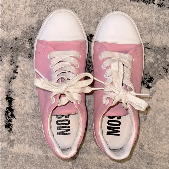 Women's Moschino Pink and White Sneakers