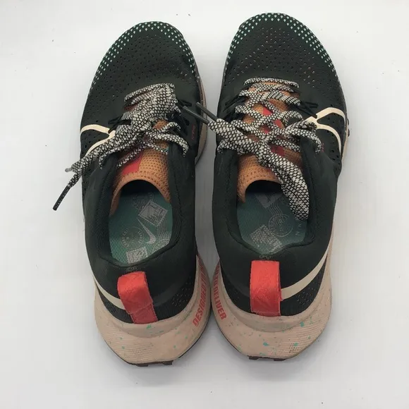 Women’s Nike React Pegasus Trail 4 Green/Tan/Brown DJ6159-300 USED Size 8.5