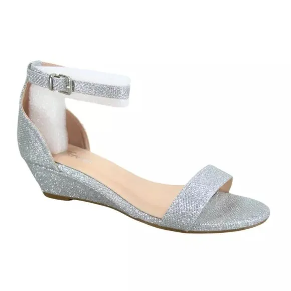 Women's Open Toe Ankle Strap Low Wedge Sandal Dress Shoes