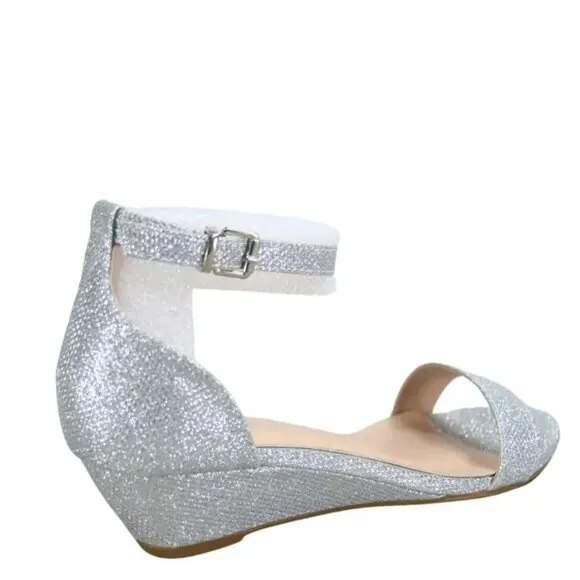Women's Open Toe Ankle Strap Low Wedge Sandal Dress Shoes