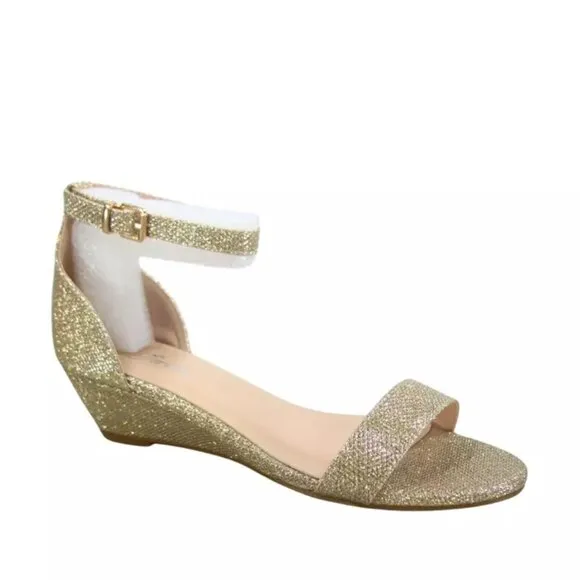 Women's Open Toe Ankle Strap Low Wedge Sandal Dress Shoes