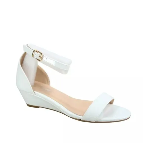 Women's Open Toe Ankle Strap Low Wedge Sandal Dress Shoes
