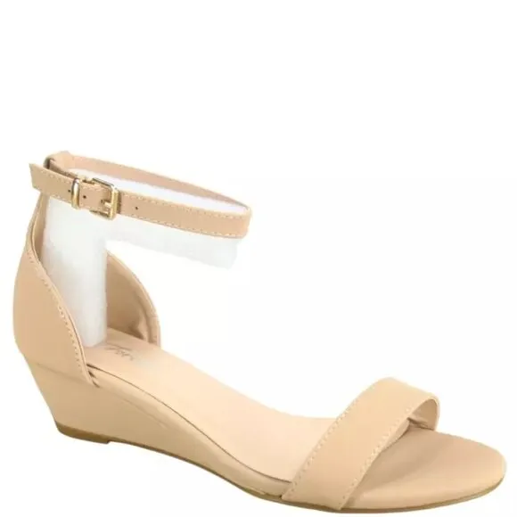 Women's Open Toe Ankle Strap Low Wedge Sandal Dress Shoes