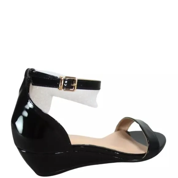 Women's Open Toe Ankle Strap Low Wedge Sandal Dress Shoes