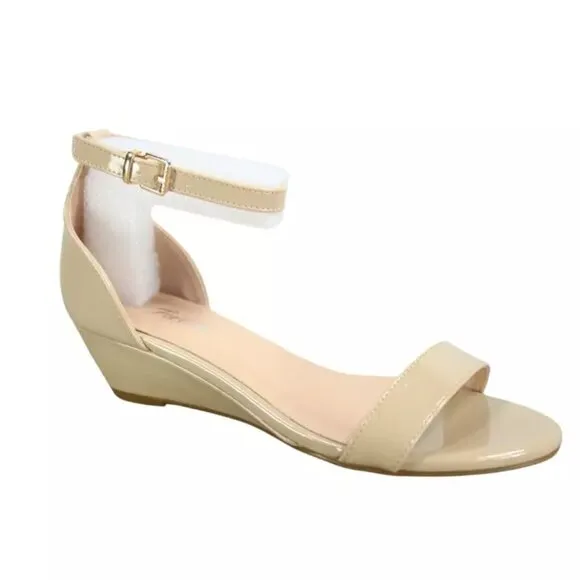 Women's Open Toe Ankle Strap Low Wedge Sandal Dress Shoes