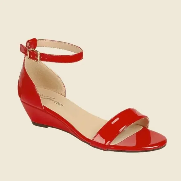 Women's Open Toe Ankle Strap Low Wedge Sandal Dress Shoes