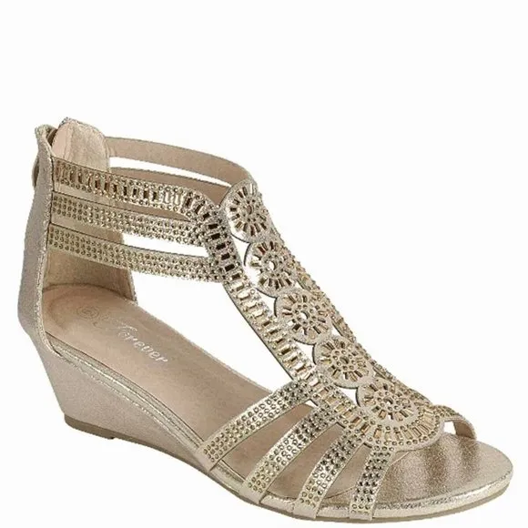 Women's Sexy Bridal Toe  Glitter Rhinestone Wedge Party Shoes