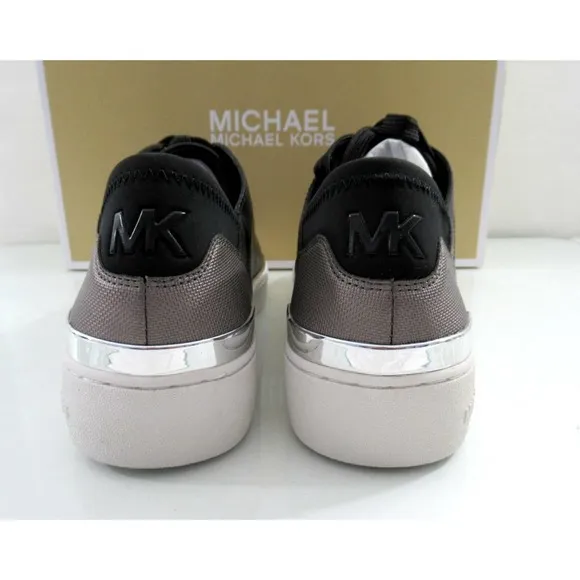 Women's Shoes Michael Kors Scout Lace Up Sneaker MK Logo Scuba Black Size 7
