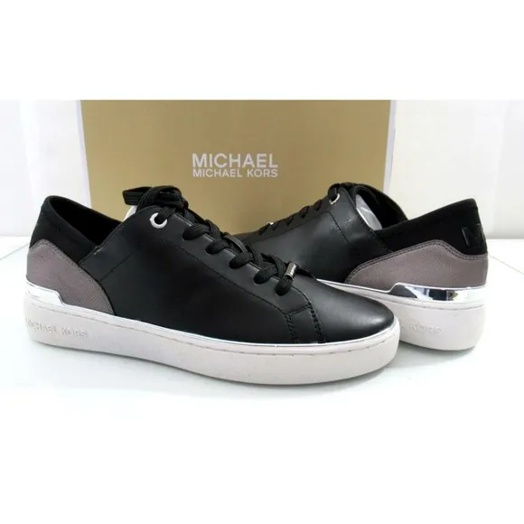 Women's Shoes Michael Kors Scout Lace Up Sneaker MK Logo Scuba Black Size 7