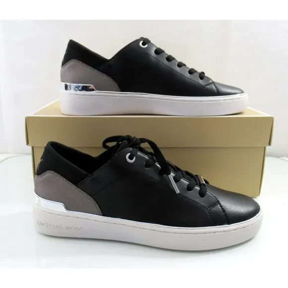 Women's Shoes Michael Kors Scout Lace Up Sneaker MK Logo Scuba Black Size 7