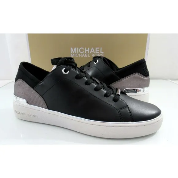 Women's Shoes Michael Kors Scout Lace Up Sneaker MK Logo Scuba Black Size 7