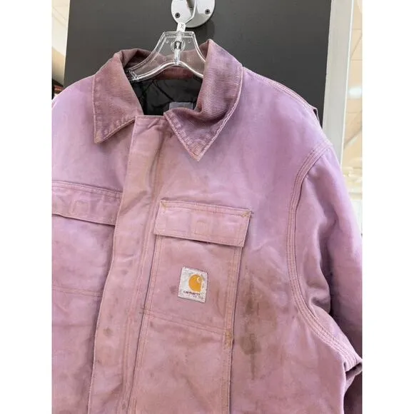 Women's Y2K Carhartt Vintage Quilted Lined Arctic Jacket Plum Purple Pink Chore