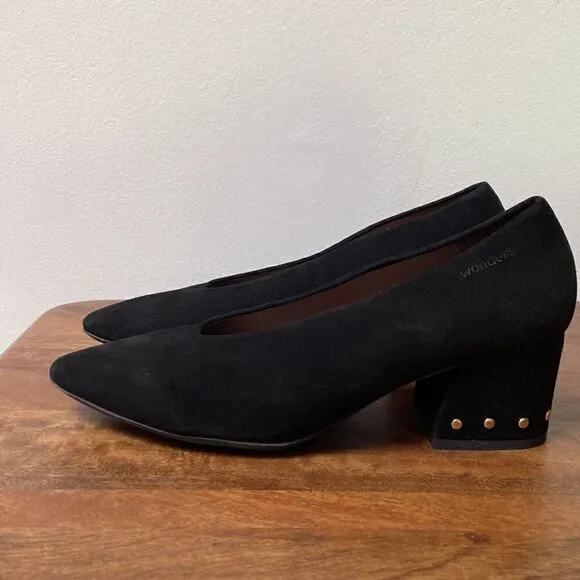 wonders made in Spain Block Heel Suede Shoes