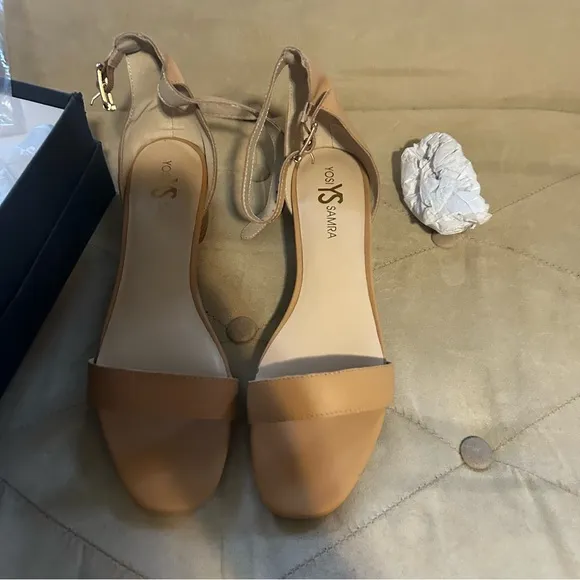Yosi Samra Daniel Women’s 10 Tan Leather Open Toe Strappy Sandals Shoes