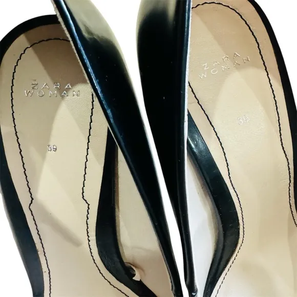 ZARA  Ambitious Unstoppable Black Pointed Toe HeelShoes 39