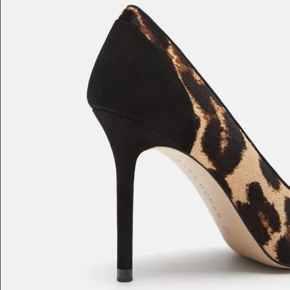 Zara animal print leather high heeled shoes