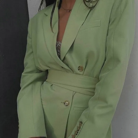 Zara Belted Blazer Green size XS