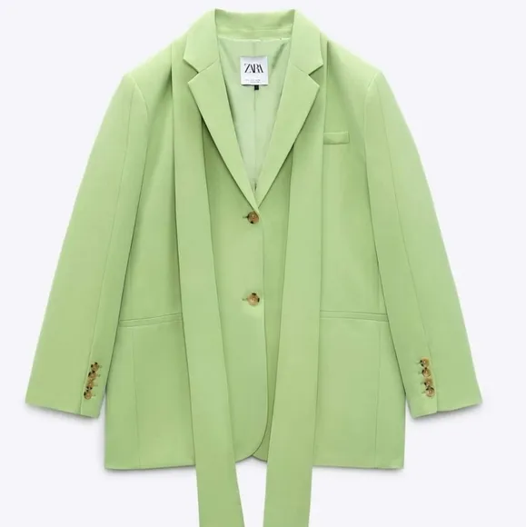 Zara Belted Blazer Green size XS