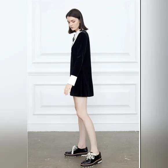 Zara Black Patten Leather Stack Shoes