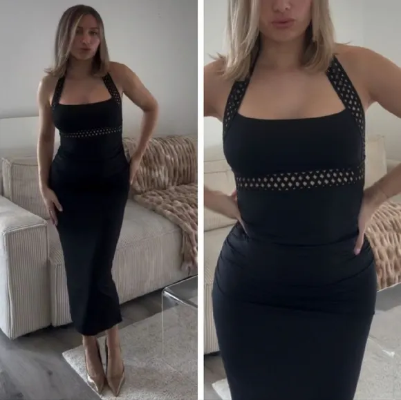 ZARA cut out midi dress size S and M Black
