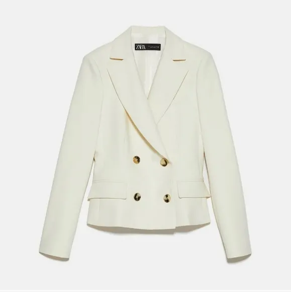 Zara * Double Breasted Cropped Blazer Size M