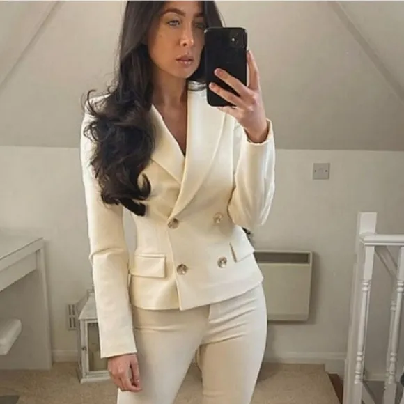 Zara * Double Breasted Cropped Blazer Size M
