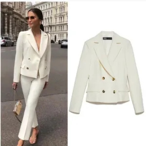 Zara * Double Breasted Cropped Blazer Size M
