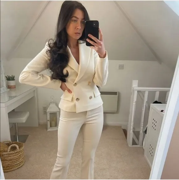 Zara * Double Breasted Cropped Blazer Size M