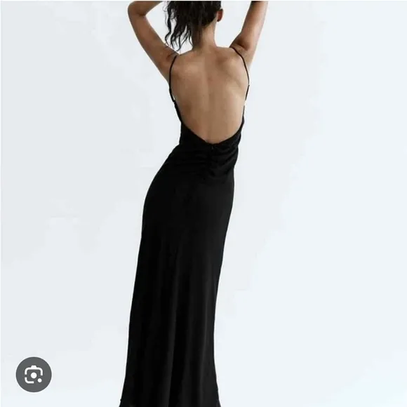 ZARA DRAPED OPEN BACK DRESS small